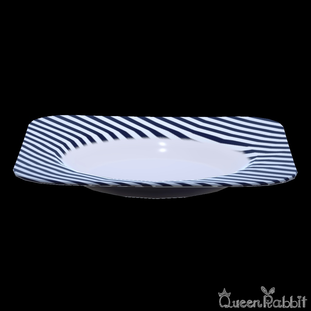 I029_ストライプ柄のディナー皿26cm