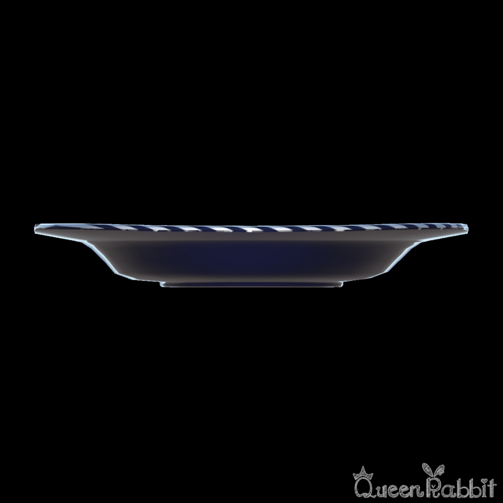 I029_ストライプ柄のディナー皿26cm