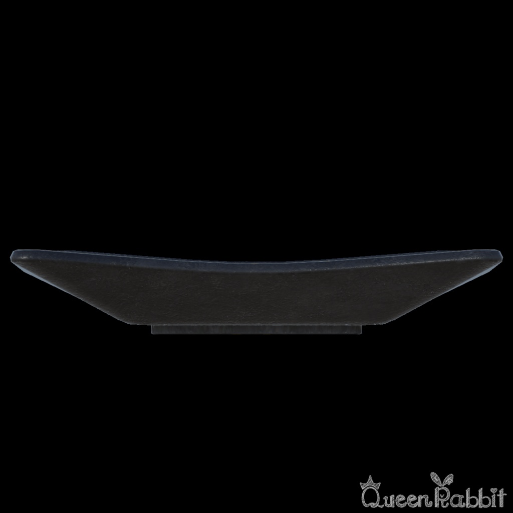 I032_黒に金箔柄の四角い皿18cm