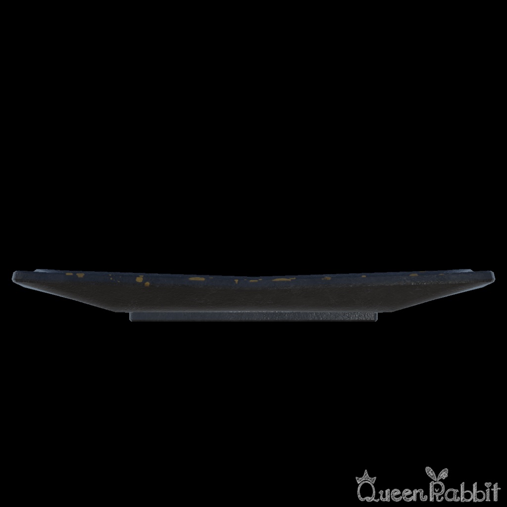 I033_黒に金箔柄の四角い皿17cm