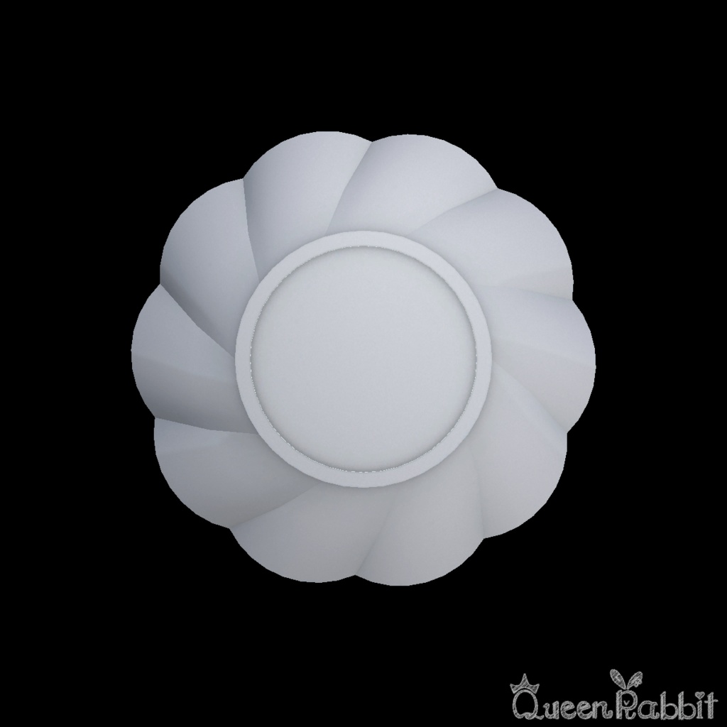 I043_白い花型の渦巻き皿16cm