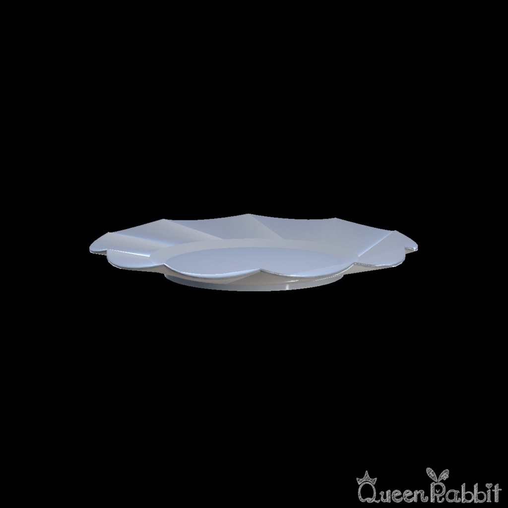 I043_白い花型の渦巻き皿16cm