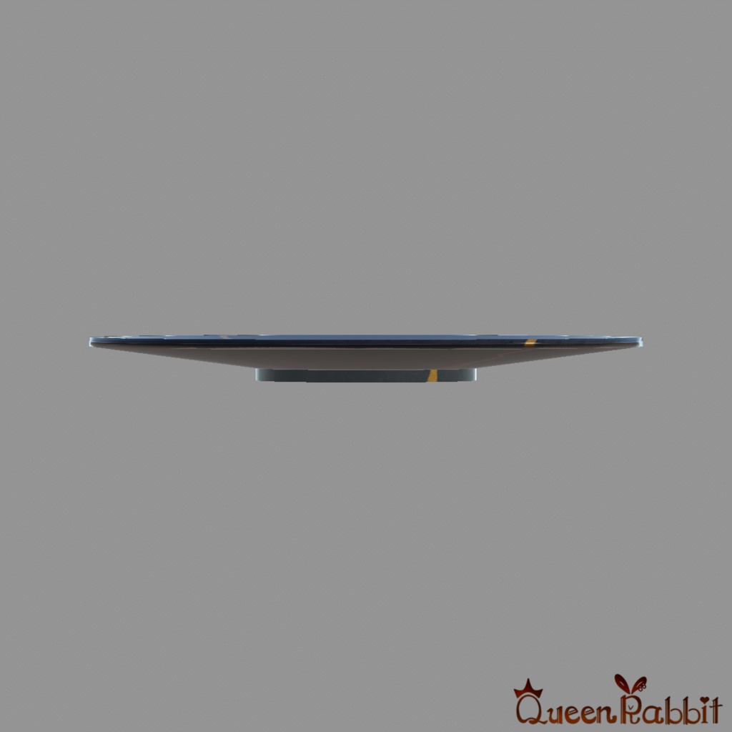 I046_黒い丸皿10cm金継ぎ