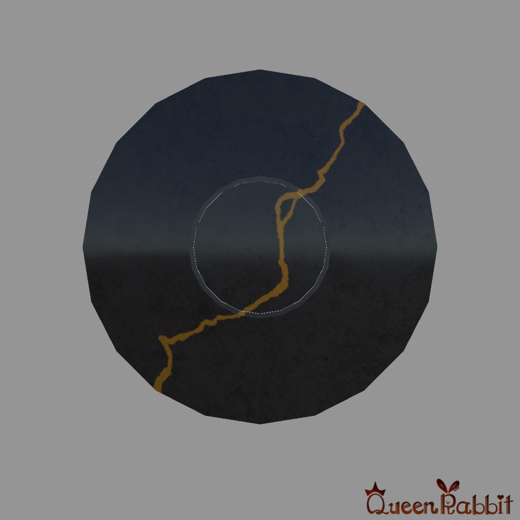 I046_黒い丸皿10cm金継ぎ