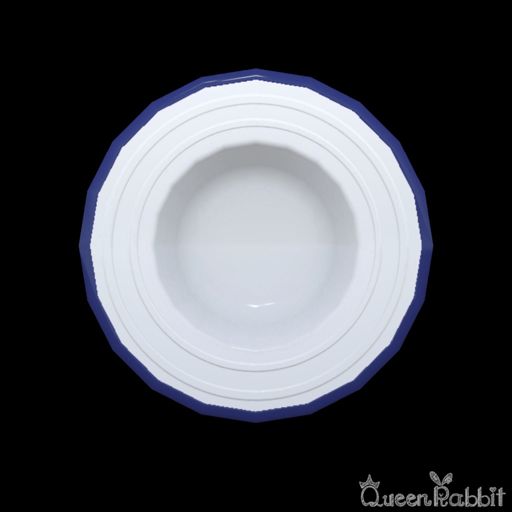 I049_青い縁のリム皿24cm