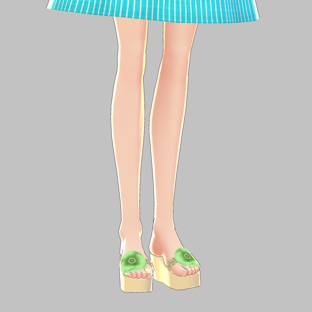 【VRoid】(無償版有)縦縞ワンピース