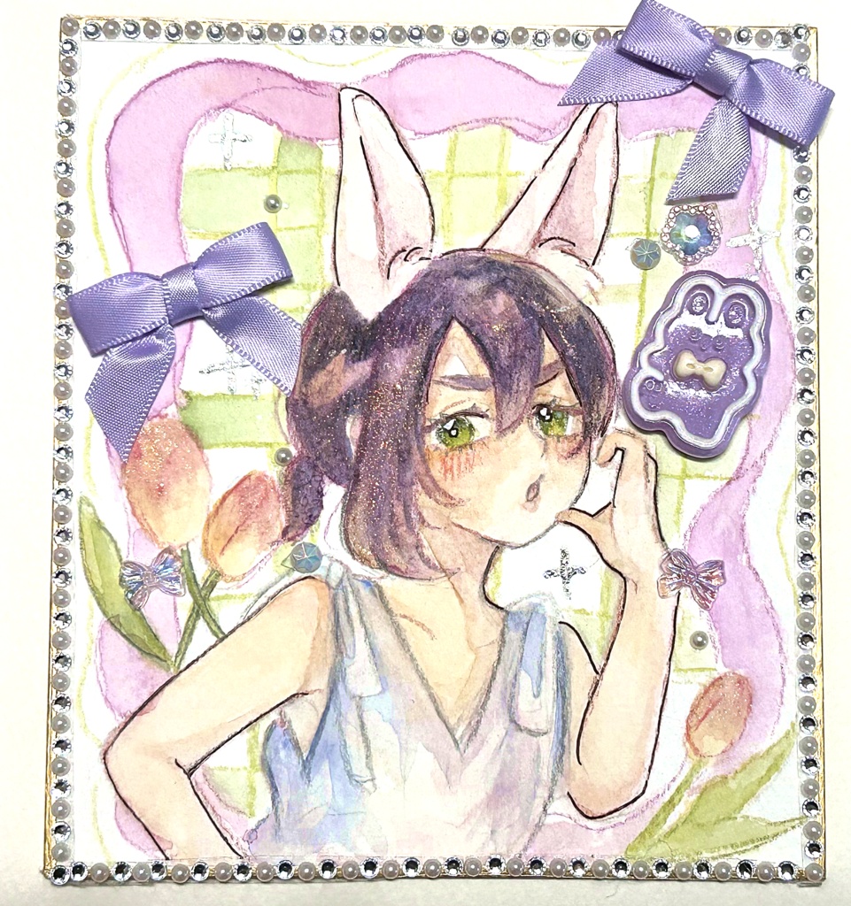 🐰×🌷色紙　胡桃