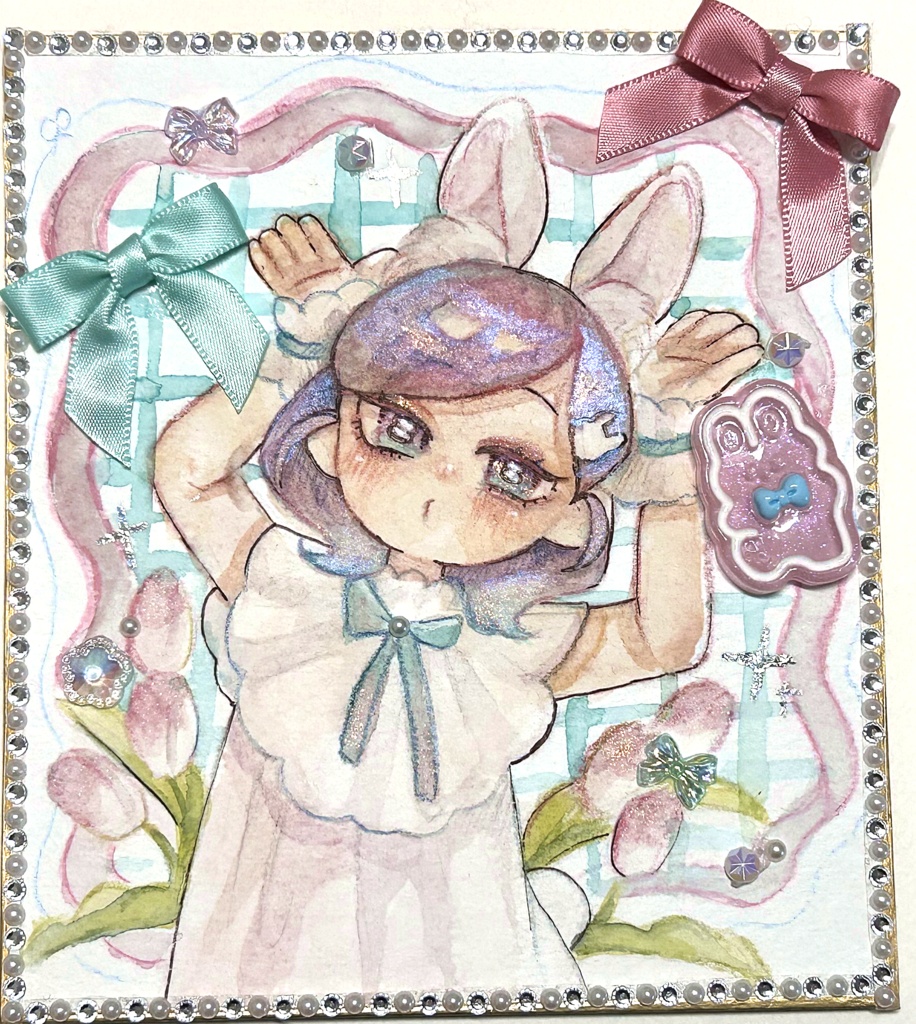 🐰×🌷色紙　紅葉