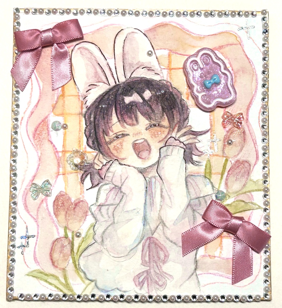 🐰×🌷色紙　うさちゃん