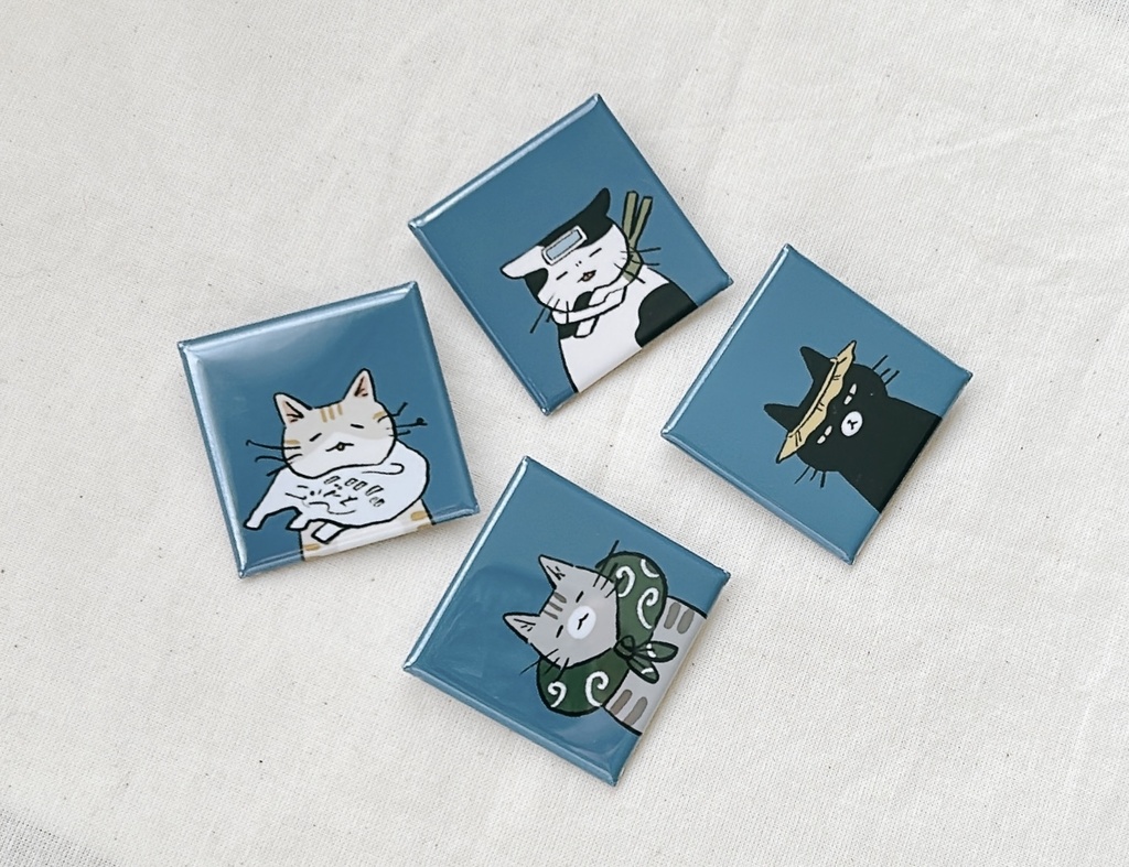 猫ちゃんランダムスクエア缶バッジ