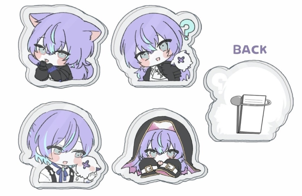 🐙アクリルバッジクリップ