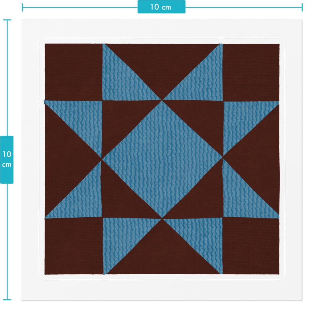 American quilt sticker:Eight Pointed Star 100mm×100mm