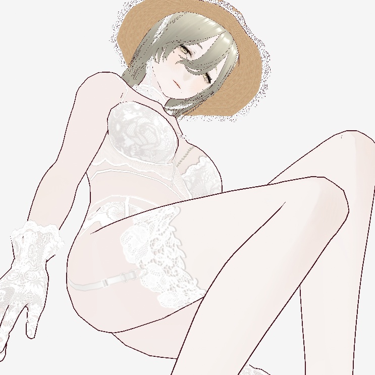 【Vroid】衣装セット（白）【カスタムアイテム】