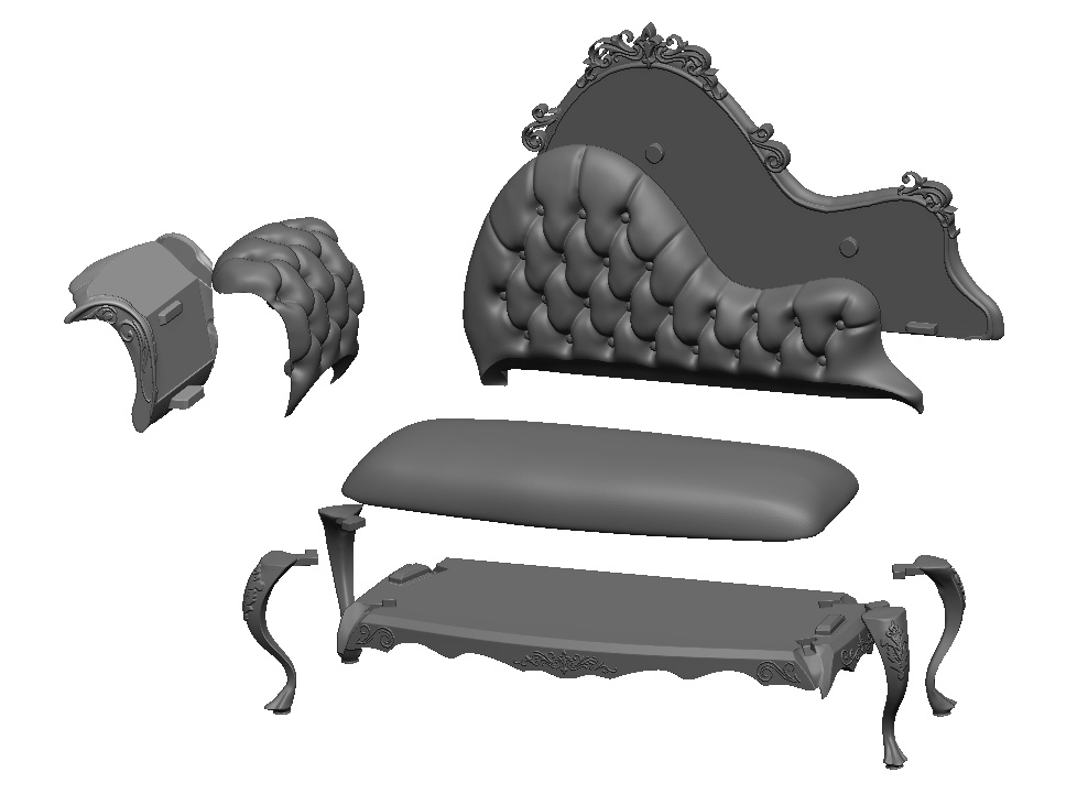 1/12 カウチソファ(lounge sofa)