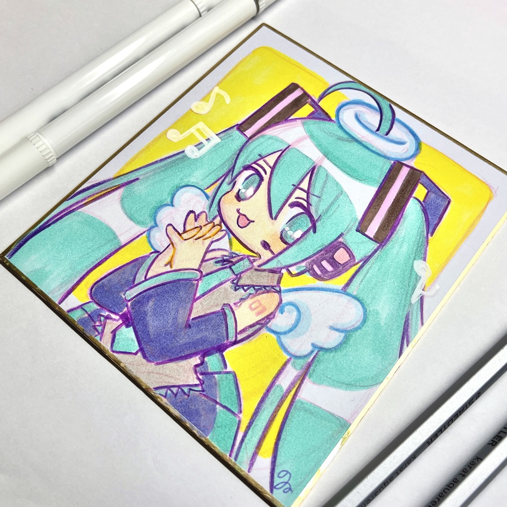 【ボカロ】初音ミク【ミニ色紙】