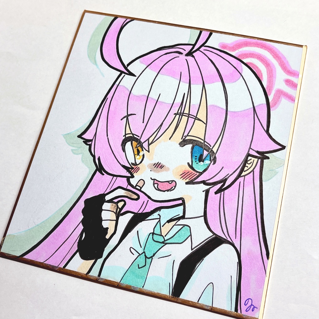 【ブルアカ】小鳥遊ホシノ【ミニ色紙】