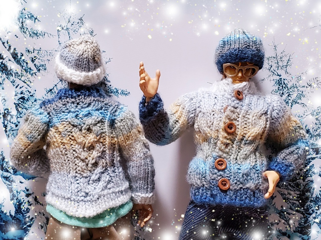 🌄手編みカーディガン&ニット帽セット🌃