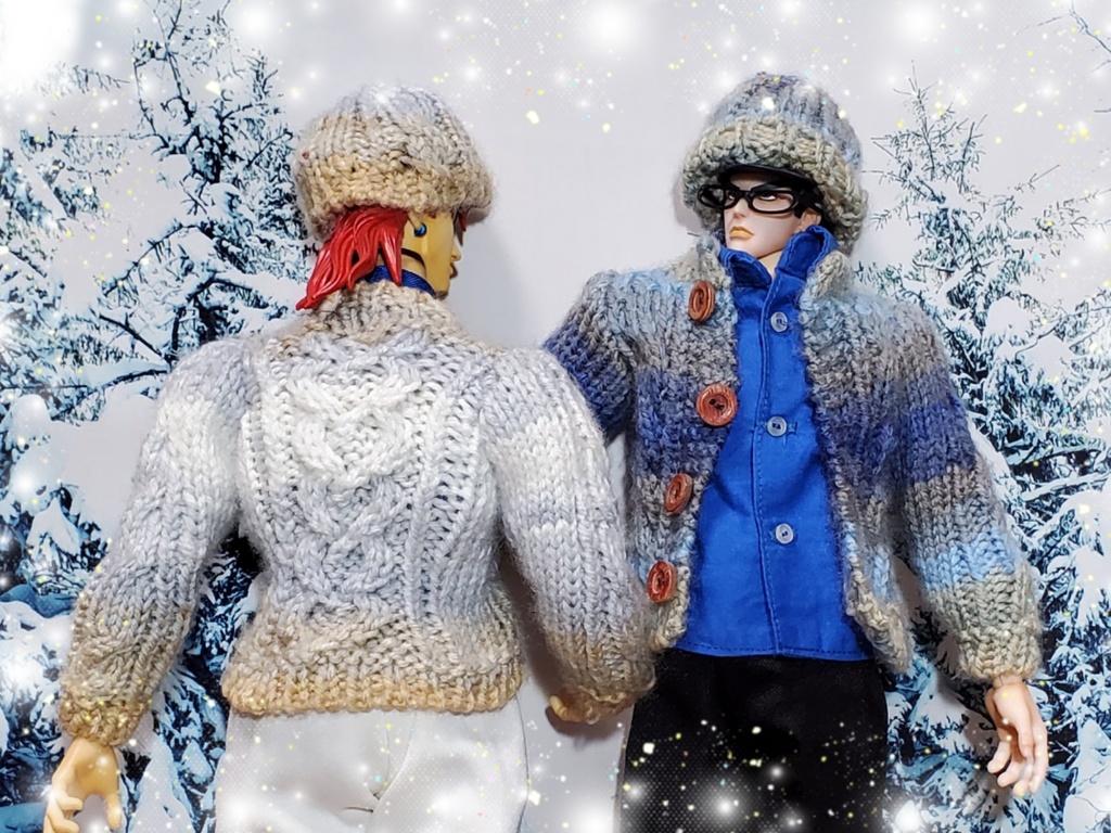 🌄手編みカーディガン&ニット帽セット🌃