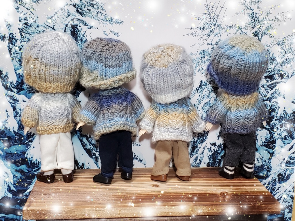 🌄手編みカーディガン&ニット帽セット🌃