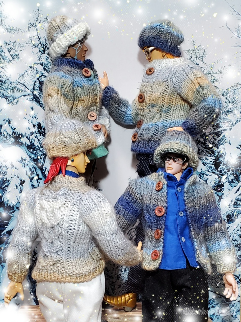 🌄手編みカーディガン&ニット帽セット🌃