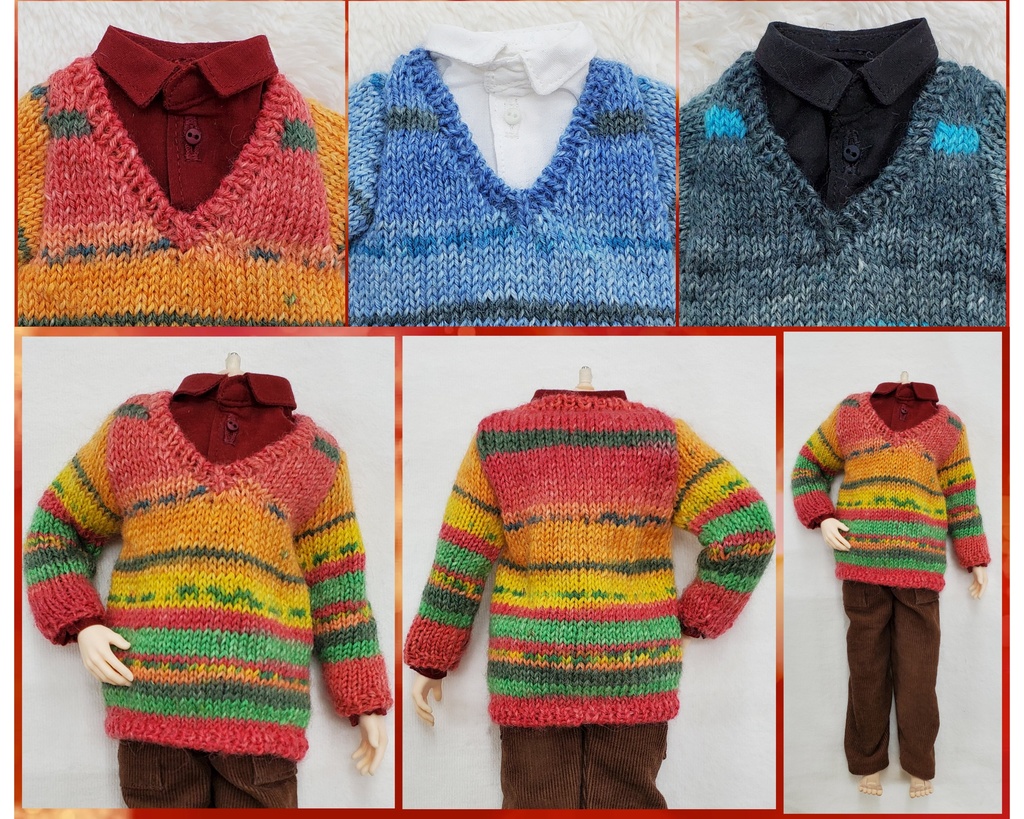 🍁段染め風Vネックセーター⛄大きめ1/6サイズ