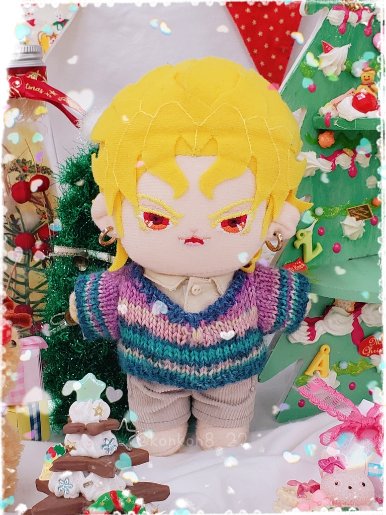 🍁段染め風Vネックセーター⛄ 推しぬい15~17cm向け