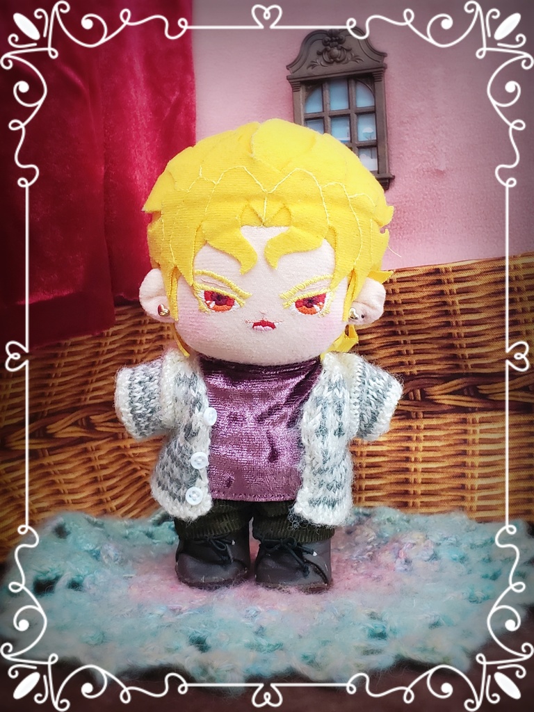 🐉オルテガ柄カーディガン🧶推しぬい15~17cm向け