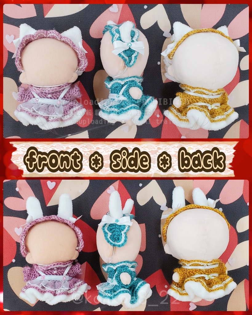 【手編み×ケモミミ】🐰もふもふ🎂メイド🐱【約5cm~10cmぬい】