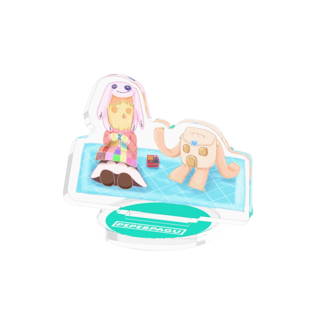  ストペペちゃん＆はぐパグくん アクリルフィギュア　（ピクニック）