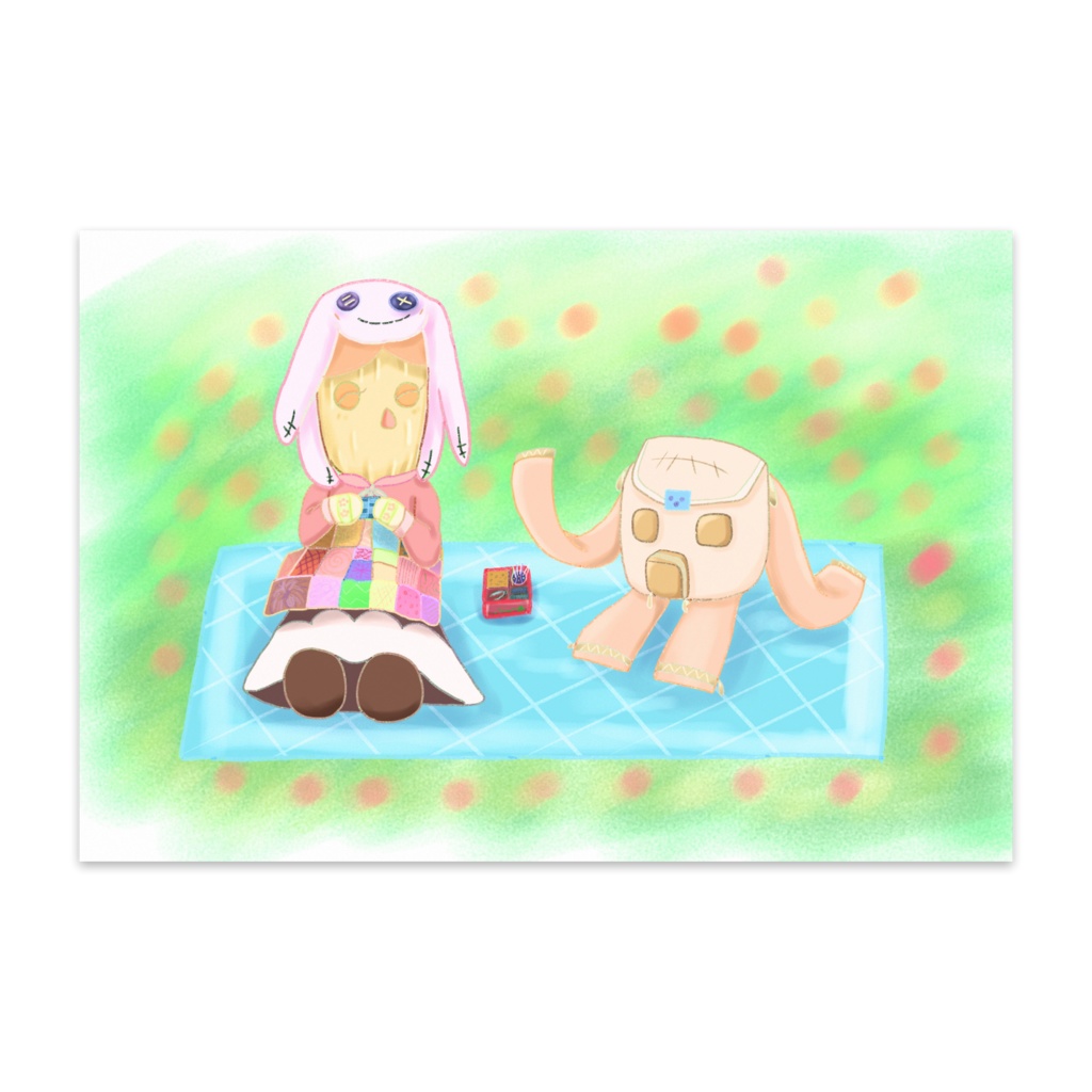 ストペペちゃん＆はぐパグくん　ピクニック　ポストカード(10枚入）