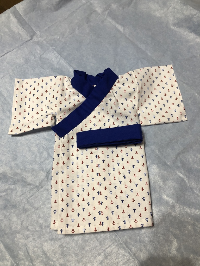 銀魂 くったりちゃん用 浴衣(マリン柄)