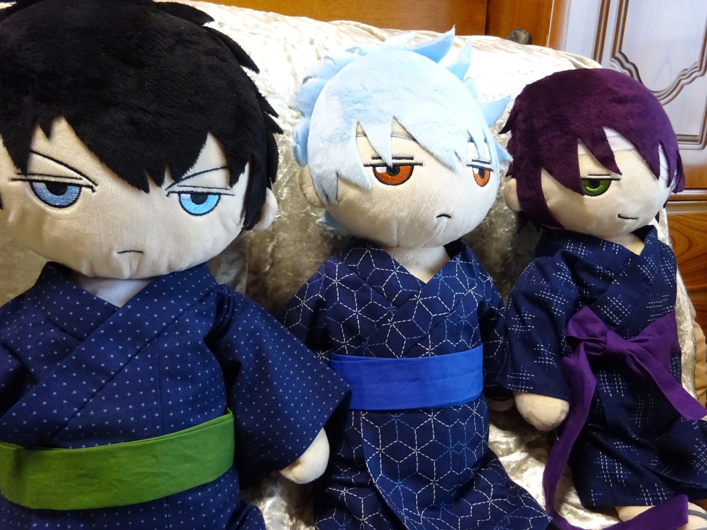 銀魂 くったりちゃん用 浴衣(絣模様)