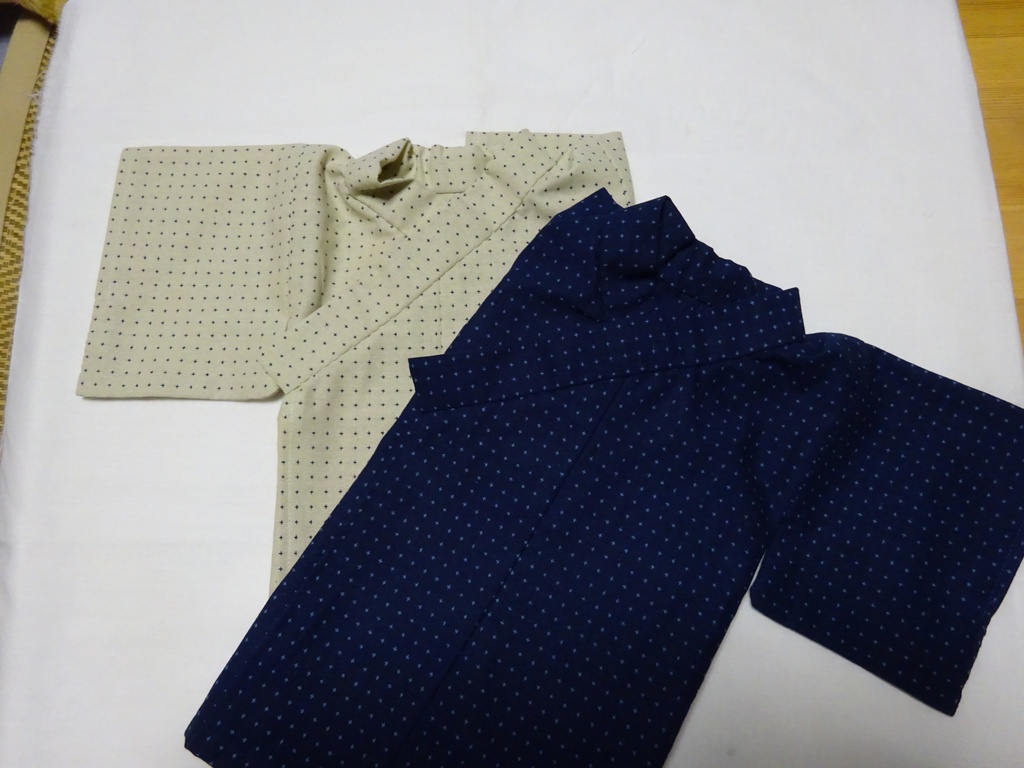 銀魂 くったりちゃん用 浴衣(絣模様)