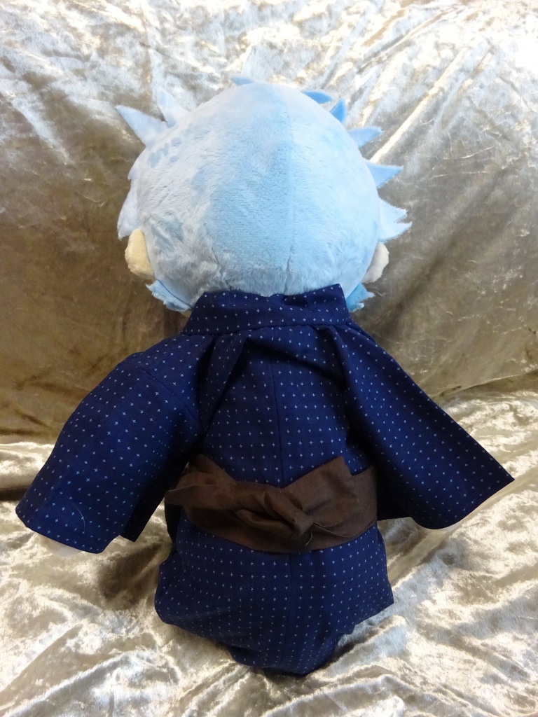 銀魂 くったりちゃん用 浴衣(絣模様)