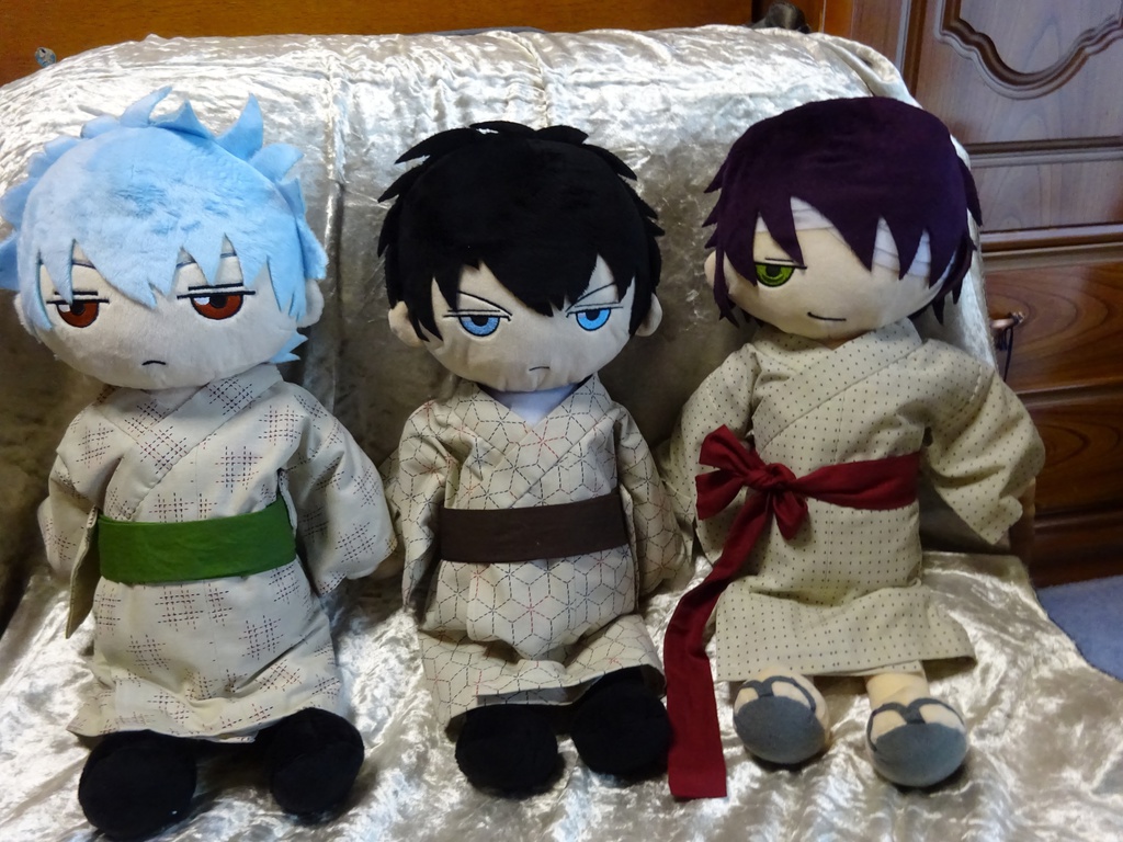 銀魂 くったりちゃん用 浴衣(絣模様)