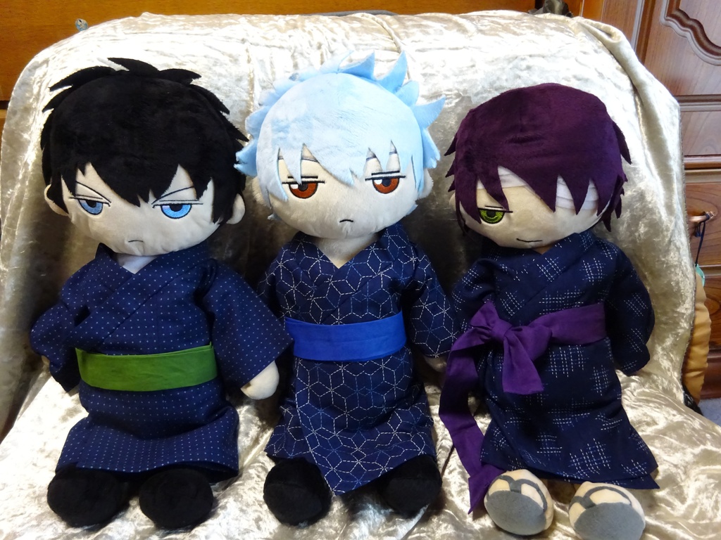 銀魂 くったりちゃん用 浴衣(絣模様)