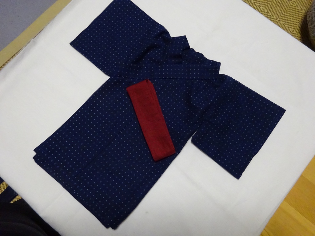 銀魂 くったりちゃん用 浴衣(絣模様)