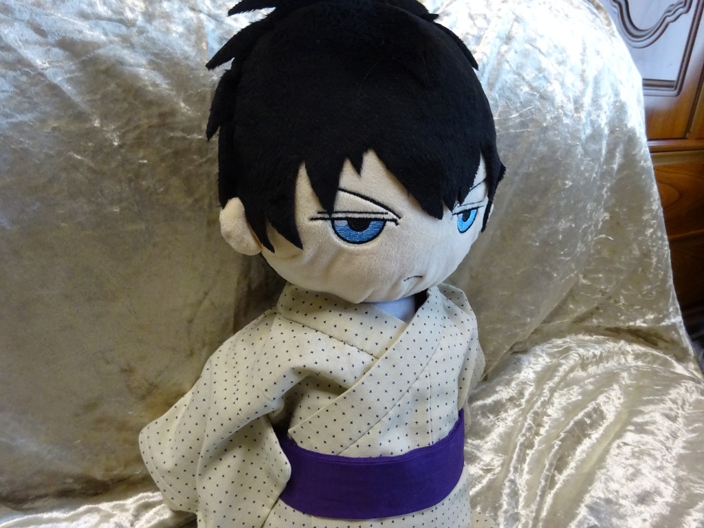 銀魂 くったりちゃん用 浴衣(絣模様)