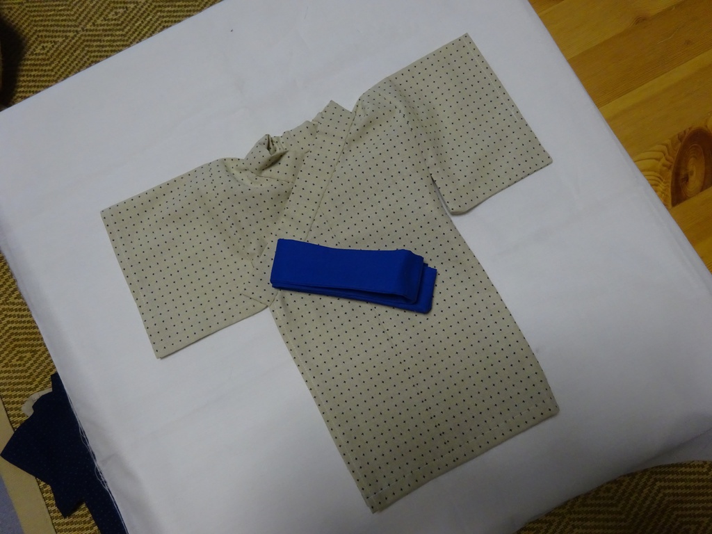 銀魂 くったりちゃん用 浴衣(絣模様)