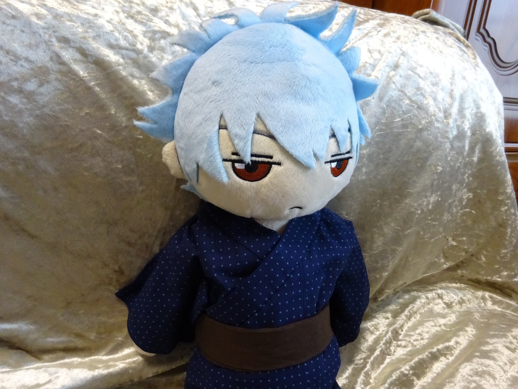 銀魂 くったりちゃん用 浴衣(絣模様)