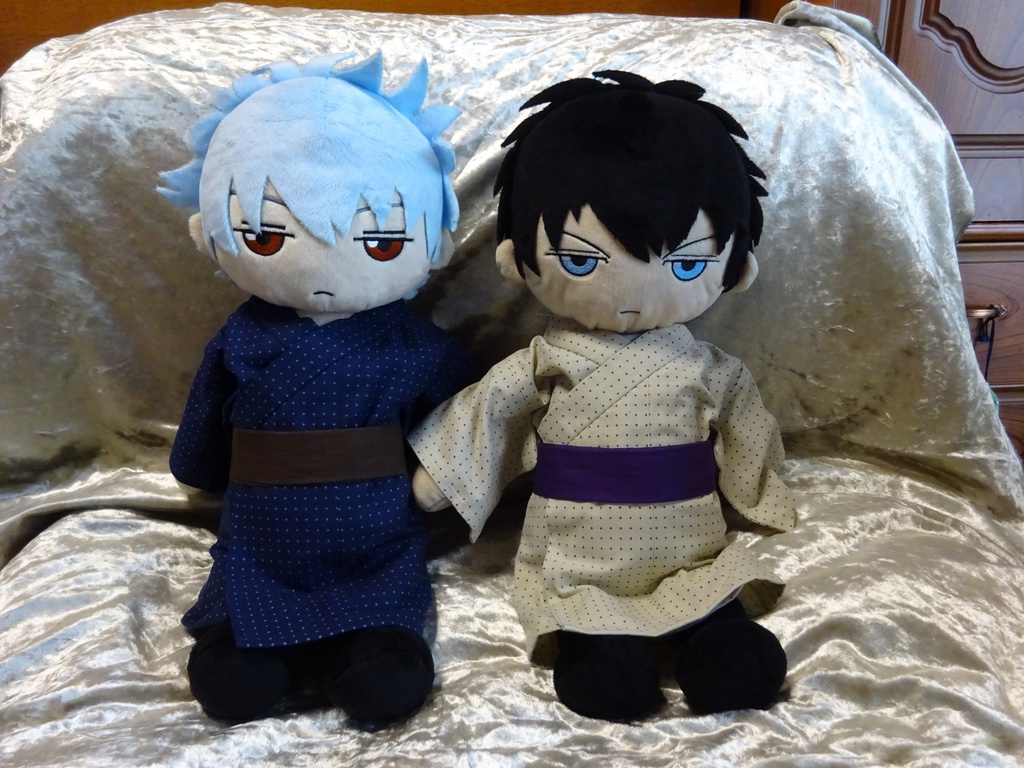 銀魂 くったりちゃん用 浴衣(絣模様)