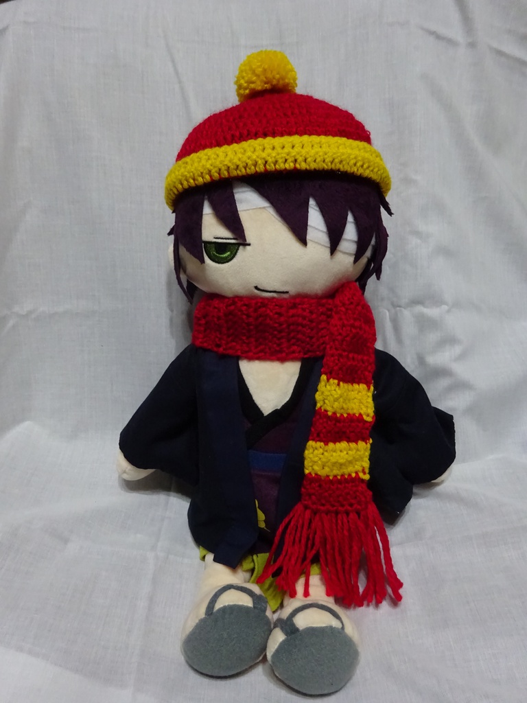 銀魂 くったりちゃん用 マフラー&ニット帽(赤)