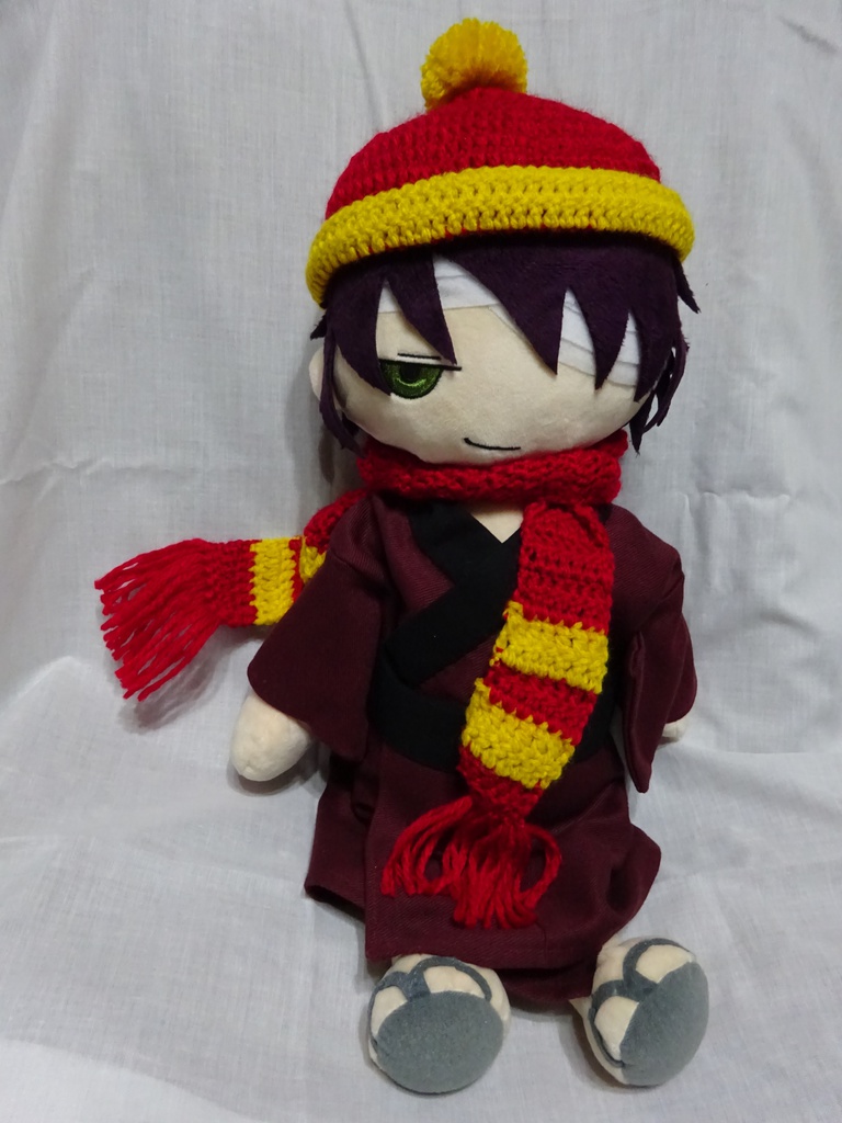 銀魂 くったりちゃん用 マフラー&ニット帽(赤)