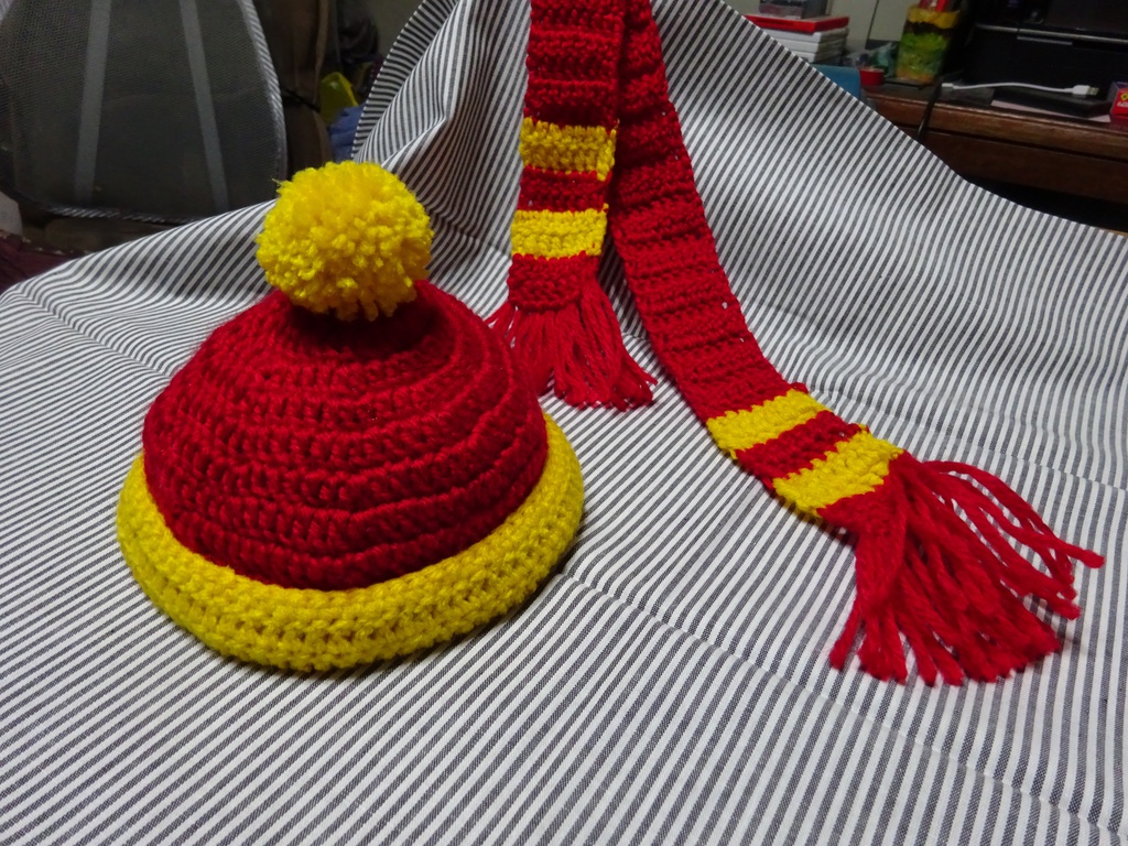 銀魂 くったりちゃん用 マフラー&ニット帽(赤)