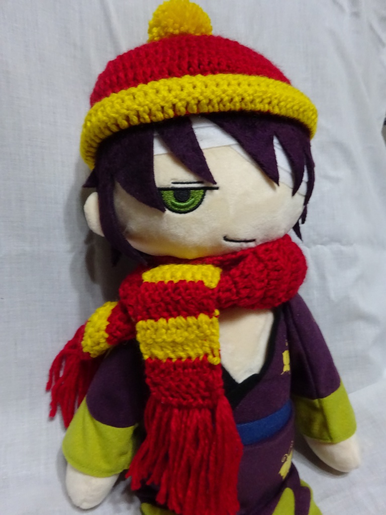 銀魂 くったりちゃん用 マフラー&ニット帽(赤)