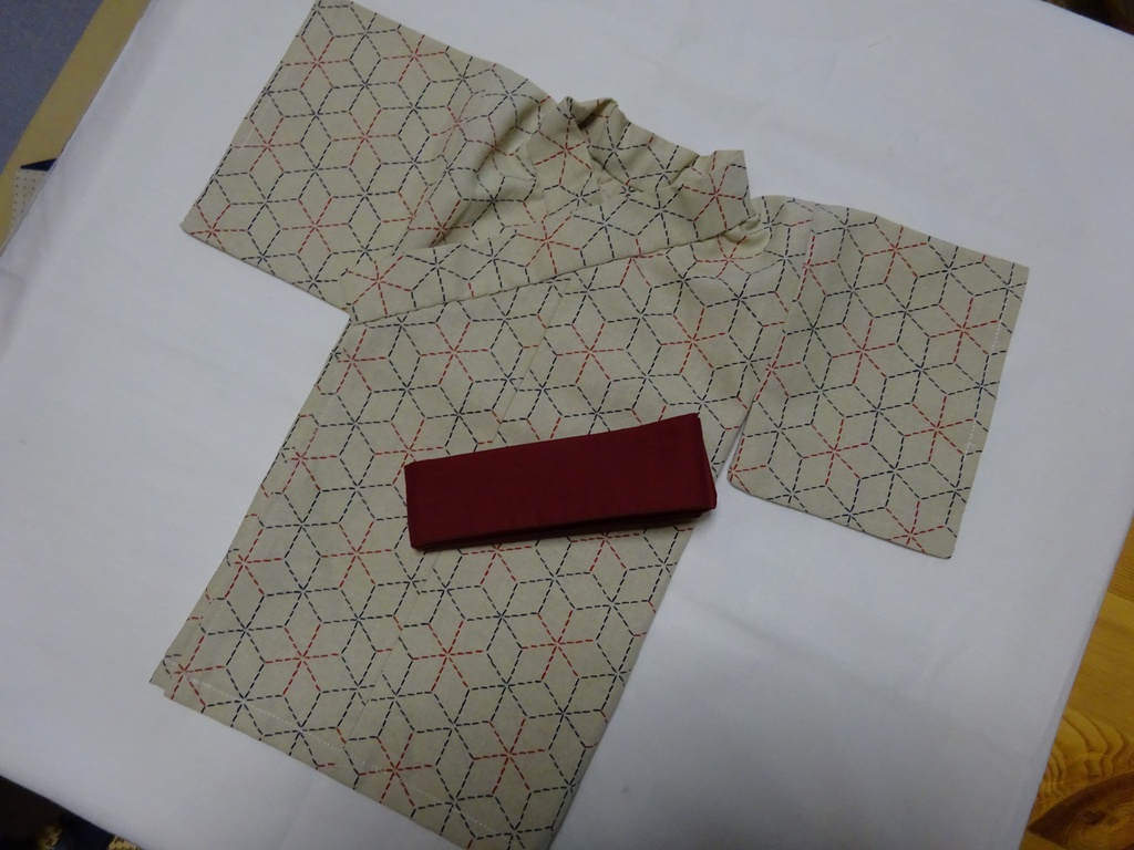 銀魂 くったりちゃん用 浴衣(麻の葉模様)