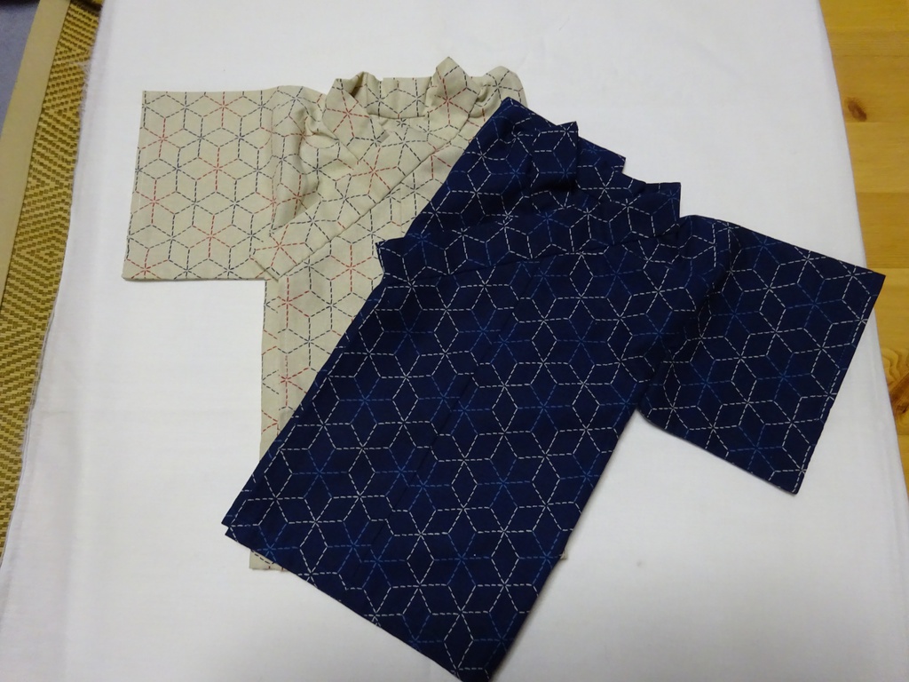 銀魂 くったりちゃん用 浴衣(麻の葉模様)