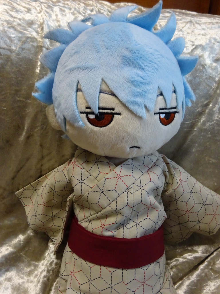 銀魂 くったりちゃん用 浴衣(麻の葉模様)