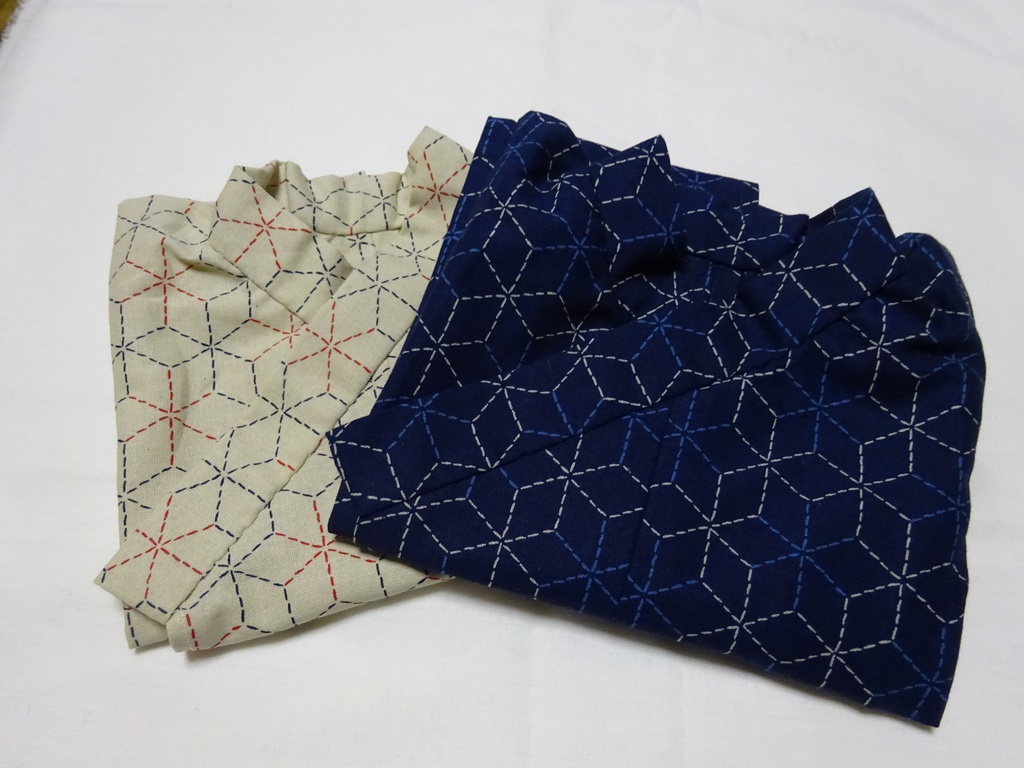 銀魂 くったりちゃん用 浴衣(麻の葉模様)