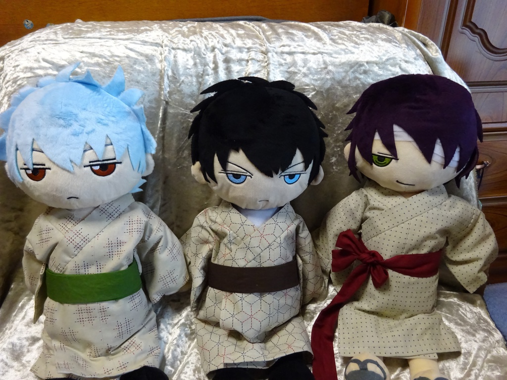 銀魂 くったりちゃん用 浴衣(麻の葉模様)